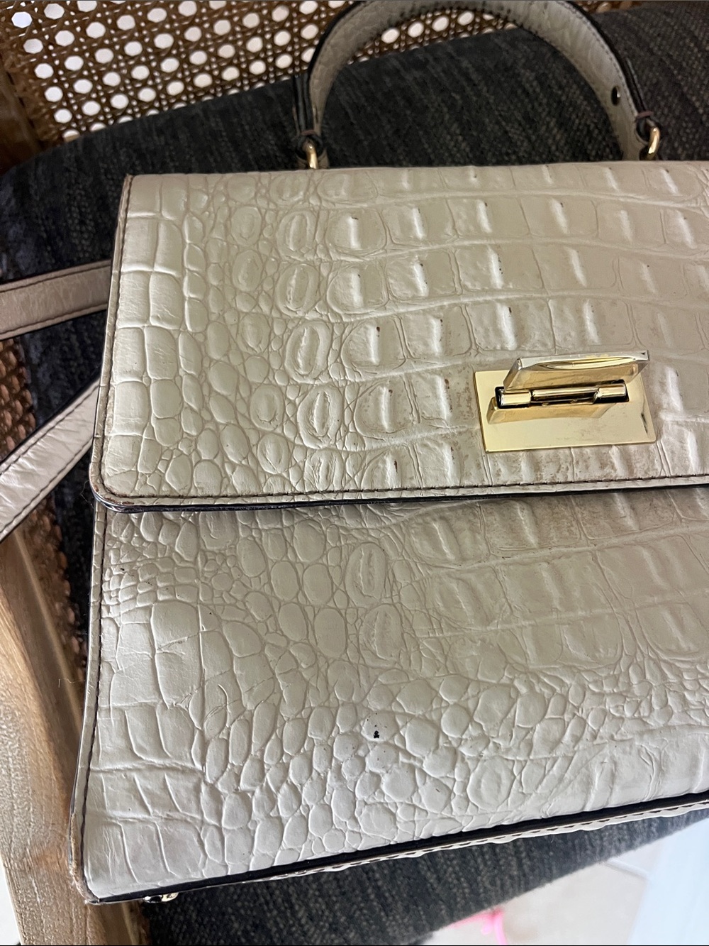 Kate Spade knightsbridge Doris gray crocodile embossed leather Crossbody - Picture 15 of 15